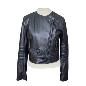 H&M Faux Leather Moto Jacket Size-10